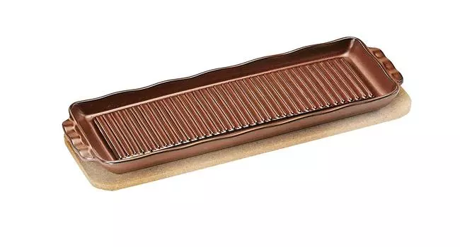 Жаропрочная жаропрочная пластина Kanese с пробковой подставкой G-737K (коричневый) коричневый