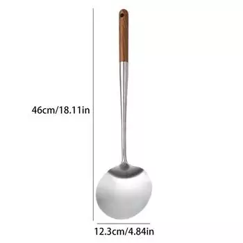 Жаропрочный шпатель из нержавеющей стали с антипригарным покрытием, кухонная лопатка из нержавеющей стали для дома для приготовления пищи L