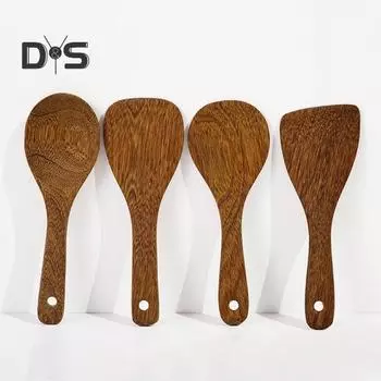 Жаростойкая кухонная утварь, пищевая деревянная посуда, кухонная утварь, сковорода, лопаточка, аксессуары для приготовления пищи