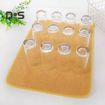 Жаростойкий коврик для сушки посуды, суперабсорбент, большой размер, коврик для слива чашки, настольный коврик синий