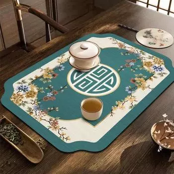 Жаростойкий нескользящий быстросохнущий дренажный коврик Коврик для сушки посуды Коврик для сушки посуды из диатомовой грязи Подушечка для посуды Абсорбирующий коврик