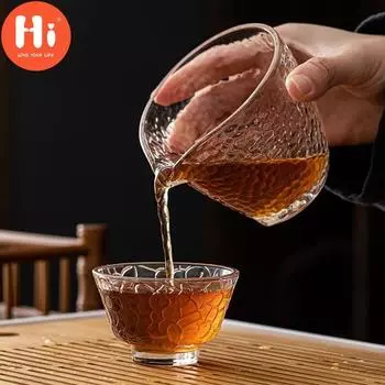Жаростойкий стеклянный кувшин для чая с узором Hi Hammer, креативная прозрачная чашка для чая, чашка для воды кунг-фу чахай, домашняя посуда для напитков