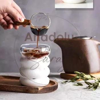 Жаростойкое боросиликатное стекло в форме полосы | Кофейная и презентационная чашка - 1 шт.