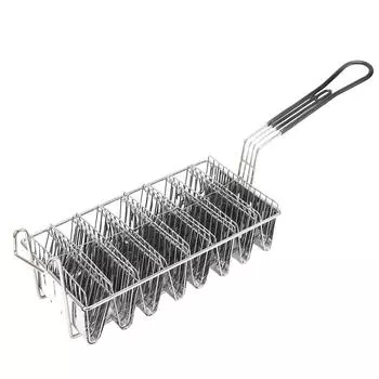 Жаровня для тако вмещает 8 ракушек, передний крючок, безопасная длинная ручка, нержавеющая сталь, V-образная жаровня для тако