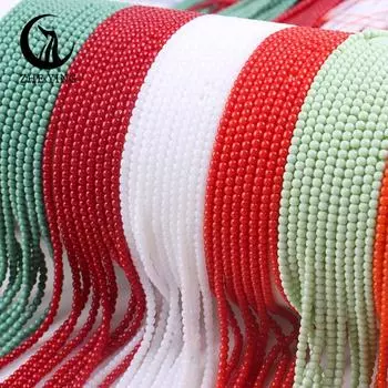 Zhe Ying 5 нитей/партия хрустальных стеклянных бусин 2 мм 3 мм маленькие круглые гладкие бусины для браслета, ожерелья, серег, аксессуары для самостоятельного изготовления 2mm(875pcs)