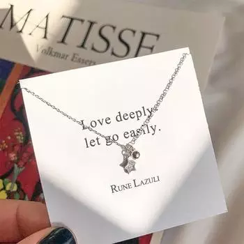 Желая Звезда Кулон Ожерелья Женщины Простая Ключичная Цепочка Валентина День Подарок Для Подруги Ювелирные Изделия Подарки