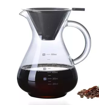 Желательно, чтобы фильтр не требовался. Кофейный сервер с прямым нагревом. Капельный кофе. Не требуется бумажный фильтр для кофе. Многоразовый фильтр из нержавеющей стали, 2 слоя.