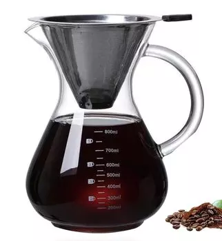 Желательно, чтобы фильтр не требовался. Кофейный сервер с прямым нагревом. Капельный кофе. Не требуется бумажный фильтр для кофе. Многоразовый фильтр из нержавеющей стали, 2 слоя.