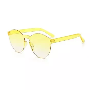 Желе прозрачные солнцезащитные очки с закругленными краями Солнцезащитные очки карамельного цвета Женские солнцезащитные очки Unibody Sea Piece белый