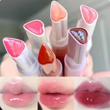 Желейная губная помада, ручка с сердечком, зеркальная помада, водный блеск для губ, увлажняющая глазурь для губ, сексуальная губная помада, водостойкий макияж для губ