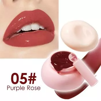 Желейная помада, Зеркало для губ и Блеск для губ, Натуральные губы, Румяна двойного назначения для губ и щек с кистью для губ One Size