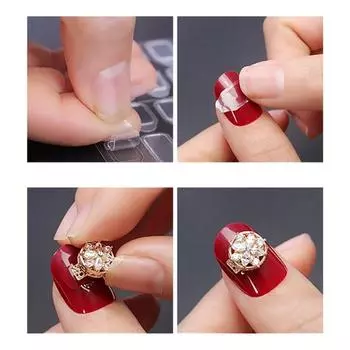 Желейные наклейки для дизайна ногтей, водонепроницаемые, прозрачные, двусторонние наклейки для ногтей, наклейки для ногтей на ногах, ногти