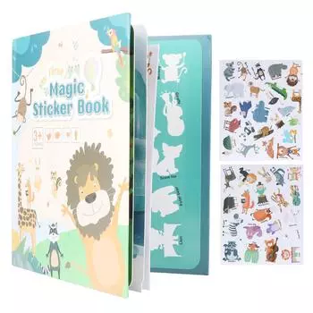 Желейные наклейки Книги Просвещение Бесшовное наклеивание Улучшение координации рук и глаз Многоразовое животное