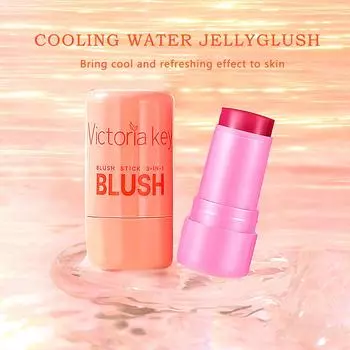 Желейные румяна-карандаш: Увлажняющий шиммер, естественное контурирование, двойное применение для губ и щек, стойкий макияж, крем-подсветка румян 4 pieces