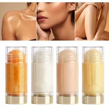 Желейный хайлайтер-стик, осветляющая контурная пудра с глянцевым финишем и перламутровыми блестками, идеальный макияж для праздников, вечеринок, выпускных вечеров, 15 г One Size оранжевый