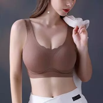 Желеобразная резина Мягкая поддержка Большой размер Полная чашка без стального кольца Нижнее белье без шрамов Регулируемое нижнее белье Грудь Собирает Боковая грудь XXXXXL красный