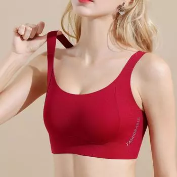 Желеобразный клей бесшовный кроличьи уши чашка толстый мм большая грудь показывает маленькую грудь регулировка подъема большой размер нижнее белье женское подгрудное покрытие M: 34/75 (90-54.5kg/BCDE wearable) бордовый