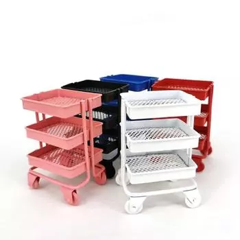 Железная 3-уровневая стеллаж для хранения тележки DIY Кукольный дом Кухонная мебель с колесами