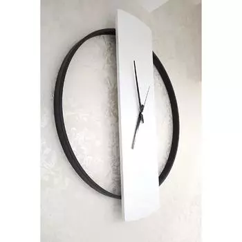 Железная доска 60 см, черные, специально разработанные деревянные современные декоративные настенные часы с металлическим кольцом