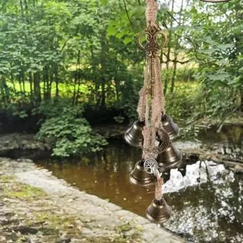 Железная дверная ручка, гирлянда колокольчиков, рождественская гирлянда колокольчиков, ведьмины колокольчики, украшение для крыльца, сада, окна style 3
