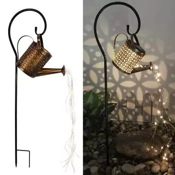 Железная художественная бутылка с водой, комплект освещения для лужайки, открытый сад, водонепроницаемые светодиодные фонари на солнечной энергии бронзовый