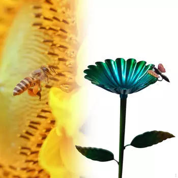 Железная кормушка для птиц, ванна, сад, двор, украшение, кормушка для улицы синий