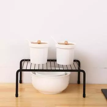 Железная кухонная стойка для хранения, полка для шкафа, сушилка для посуды, держатель для банок для специй, полки для бутылок с приправами, полка для специй, кухонный органайзер S белый