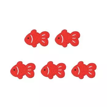 железная нашивка животное алфавит аппликация на липучке Модная вышивка Вход (золотая рыбка 5 очков набор)