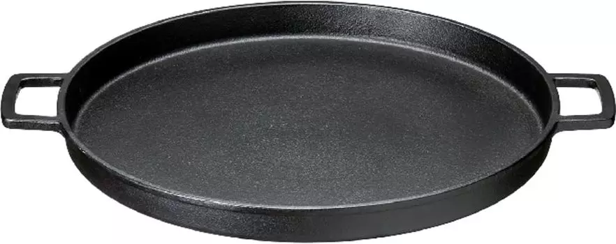 Железная пластина Ishigaki, черная, ширина x глубина 33 x высота 3 см, литая круглая пластина 32 см, совместимая с индукционной плитой Yakisoba Okonomiyaki Yakiniku 40,5 чёрный