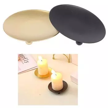 Железная пластина подсвечник подсвечник подсвечник тарелка свеча чашка украшение дома чёрный