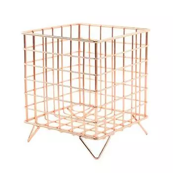 Железная полка для хранения, полая большая вместительная корзина для хранения из нержавеющей железной проволочной сетки, домашний офис, ванная комната, настольный чехол-органайзер чёрный