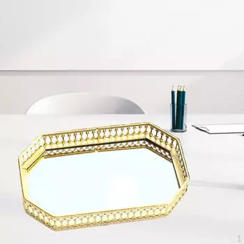 Железная полка для выпечки, фруктов, прозрачное зеркало, дно, органайзер для торта, парфюмерии, ювелирных изделий, тарелка, комод для ванной комнаты Style2