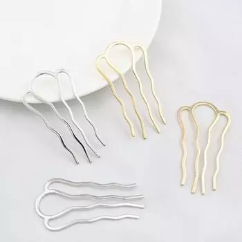 Железная расческа-вилка с 4 зубьями, сохраняющая цвет волос, для невест в древнем стиле ханьфу своими руками Silver