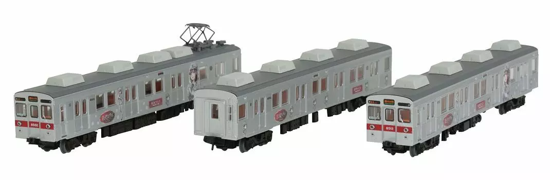 Железнодорожная коллекция Tetsukore Nagano Electric Railway 8500 Series T2 Formation Railway Girl Wrapping Set Diorama Supplies First Order Limited 3-Car