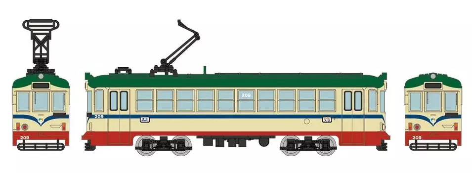 Железнодорожная коллекция Железнодорожная коллекция Tosaden Kotsu Type 200 Вагон 209 A Диорама Принадлежности №