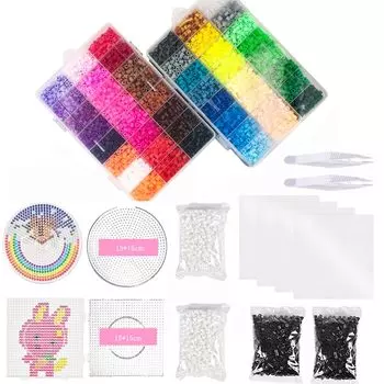 Железные бусины, набор бусин iitenpo, 5 мм, примерно 48 цветов, большая емкость, белые и черные сменные бусины, в комплекте специальный футляр для рукоделия