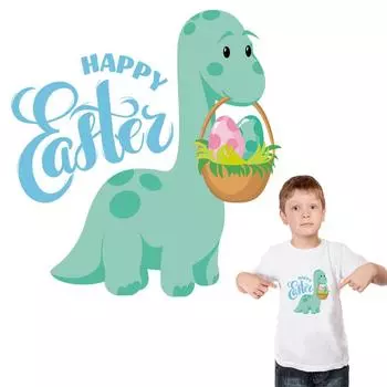 Железные нашивки 2022, Пасхальный динозавр, теплопередача, моющиеся, новые нашивки, футболка, джинсы, наклейки, переводные картинки для одежды 19.8x21cm