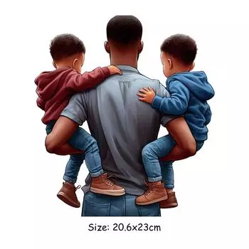Железные нашивки для одежды Папа с детьми Футболка Наклейки на одежду Термопресс Аппликация Толстовки Diy Parches Ropa Decals Наклейка