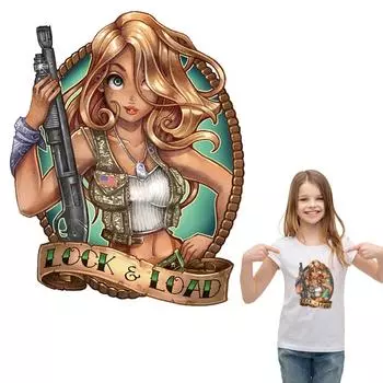 Железные нашивки, крутые нашивки для девочек с героями мультфильмов, термопресс, футболка с аппликацией, толстовки «сделай сам», нашивки для одежды, наклейки для переноски 19.5x24cm