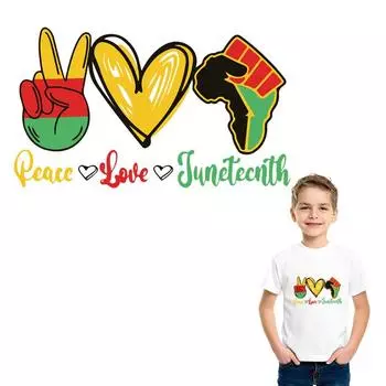 Железные нашивки Peace Love Juneteenth Heat Press Футболка с аппликацией Parches Ropa Одежда Наклейки Толстовки Diy Товары для рукоделия «сделай сам»