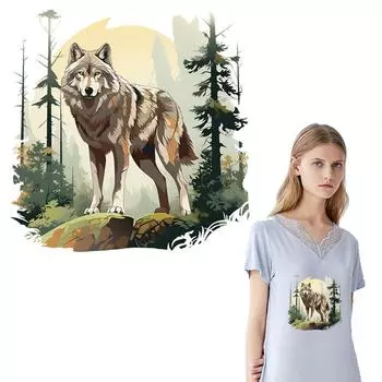 Железные нашивки, шляпа с диким волком, пальто, сумка, сделай сам, теплопередающие парчи, наклейки для одежды, аппликация, наклейки для одежды