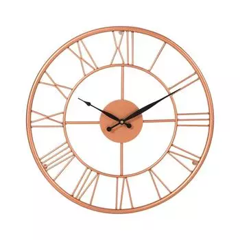 Железные Римские Цифры Декоративные Настенные Часы с Открытым Циферблатом Аналоговые Часы для Гостиной Спальни Кухни Холла (14 дюймов, Медь)
