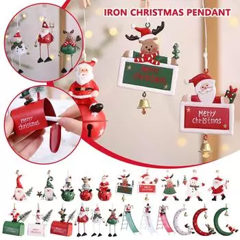 Железные рождественские подвески Снеговик Металлические подвески Реквизит Украшения для рождественской елки Украшения One Size