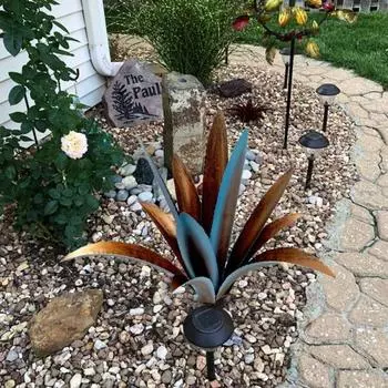 Железные украшения для газона деревенские уникальные металлические растения Текила наружное украшение красный