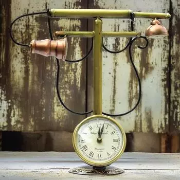 Железные винтажные ретро настольные аналоговые часы, классический образец гостиной, домашнего декора, для особых случаев (телефон), 35,5 сантиметров, золото