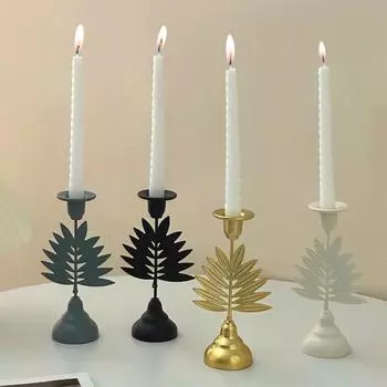 Железный Арт Гинкго Лист Уникальный Подсвечник Декоративный Металл Творческие Изделия Ручной Работы Гостиная Украшение Дома