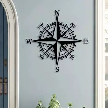 Железный Арт Кованый Железный Компас Полые Подвесные Украшения для Украшения Дома Внутренний Фон Украшения Стены