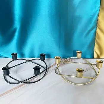 Железный Арт Круглый Дизайн Подсвечник Атмосфера Настольные Украшения Сплошной Цвет Гостиная Изделия Ручной Работы Уникальное Домашнее Украшение