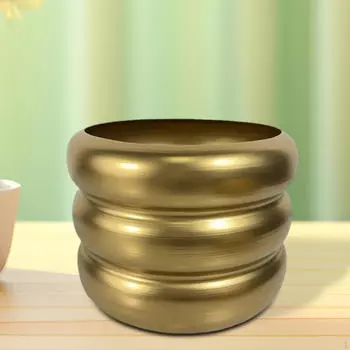 Железный цветочный горшок, круглая ваза-пузырь, украшение для дома, ремесла, орнамент, металлический горшок для золотой