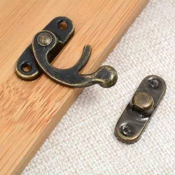 Железный деревянный ящик с маленькой пряжкой, замок-крючок, шкатулка для драгоценностей, пряжка, три цвета, дополнительная фурнитура для ретро-мебели, аксессуары